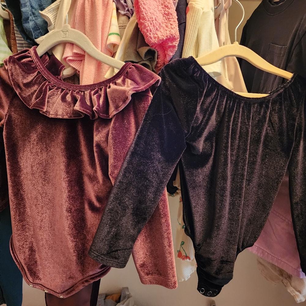 Velvet Long Sleeve Bodysuits